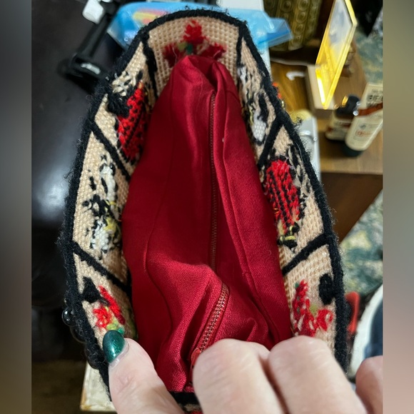 Handmade Needlepoint Bees and Ladybugs Small Tote Bag - Picture 6 of 8